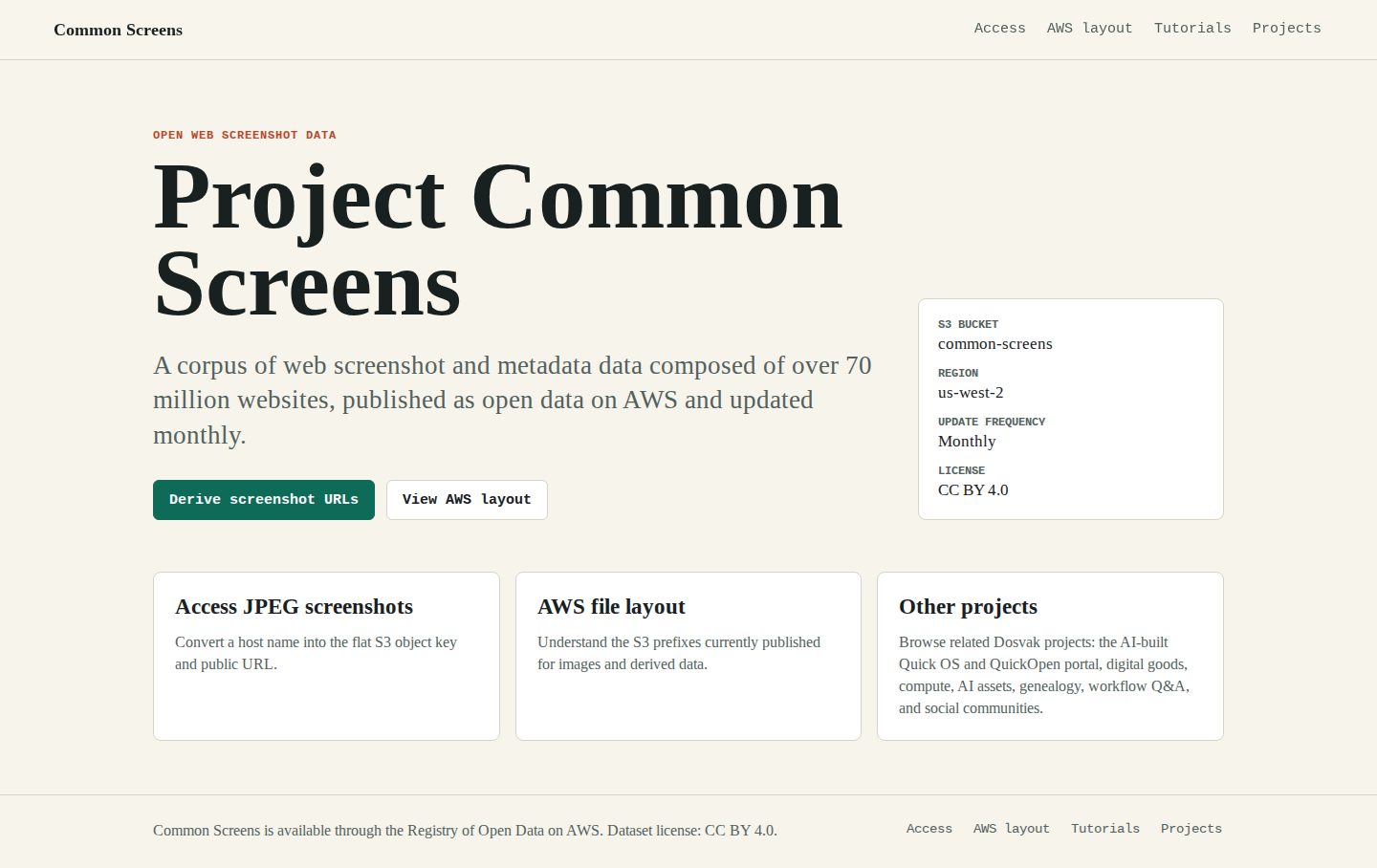 Full page of commonscreens.com