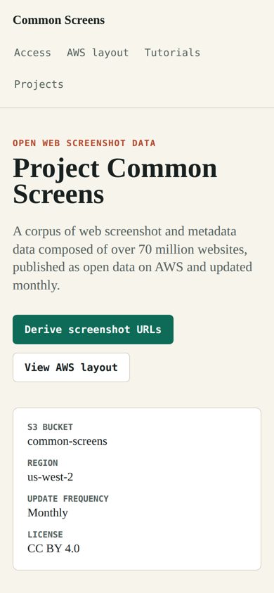 commonscreens.com on a phone