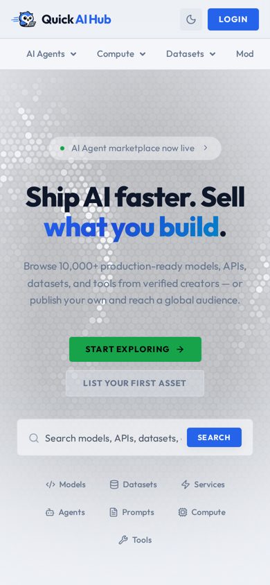 quickaihub.io on a phone