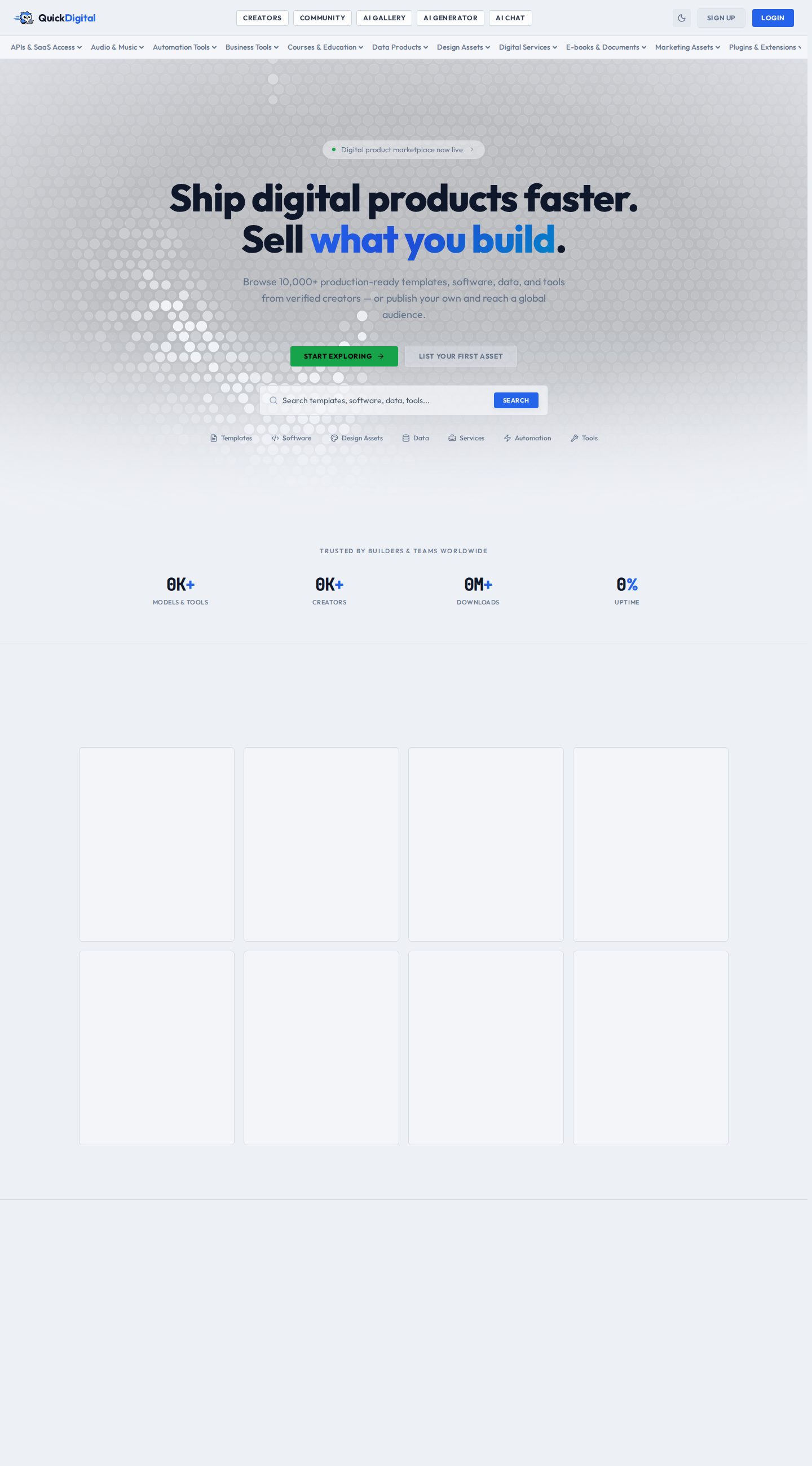 Full page of quickdigital.io