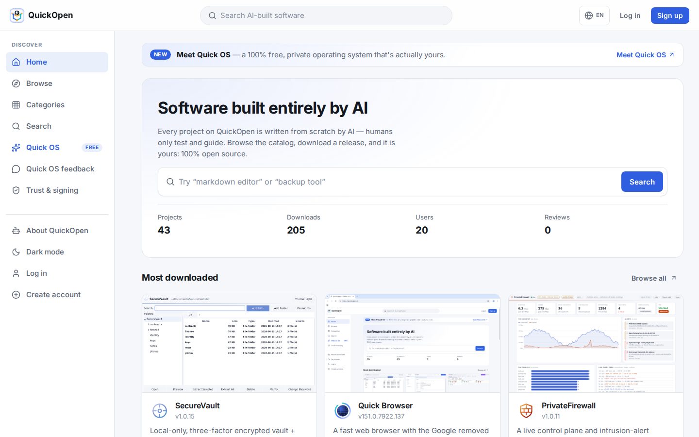QuickOpen website