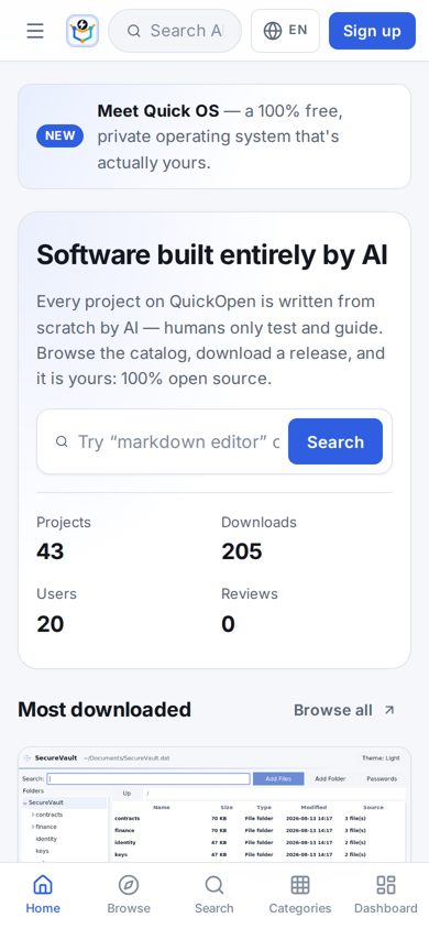 quickopen.ai on a phone