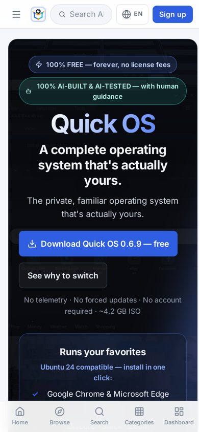 quickopen.ai/aiquick-os on a phone