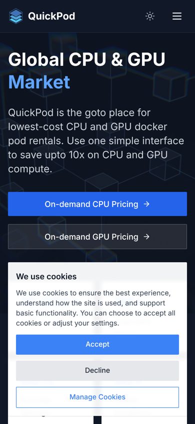 quickpod.io on a phone