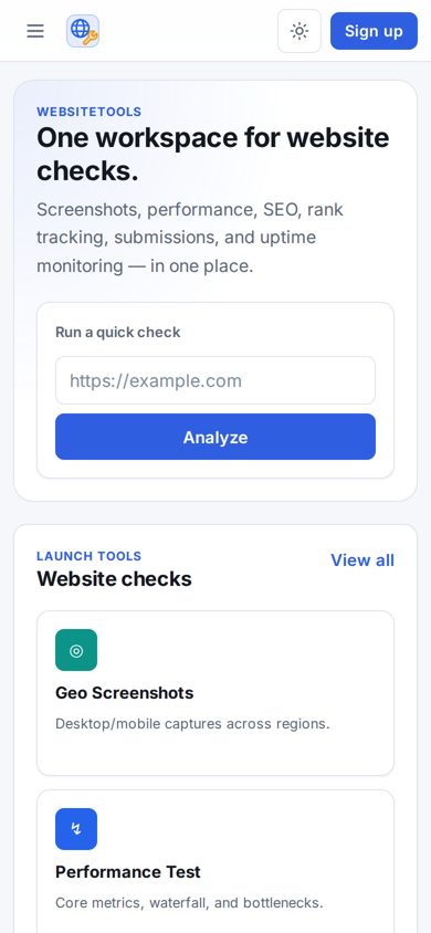 websitetools.io on a phone